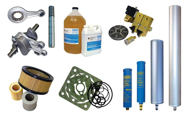 Luftschlangenteile, Reparatur und Wartung. Filter, Öle, Druckluftsysteme.