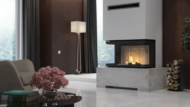 Trijų stiklų židinių kapsulės