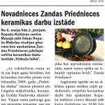 Zandas Priednieces keramikas darbu izstāde 